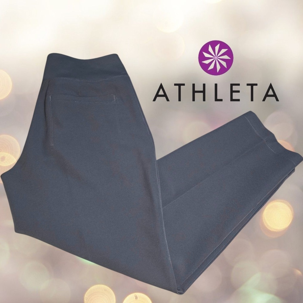 Athleta Endless Pants Straight Leg Womens Active Travel Trousers Grey Size 6 - Picture 8 of 10